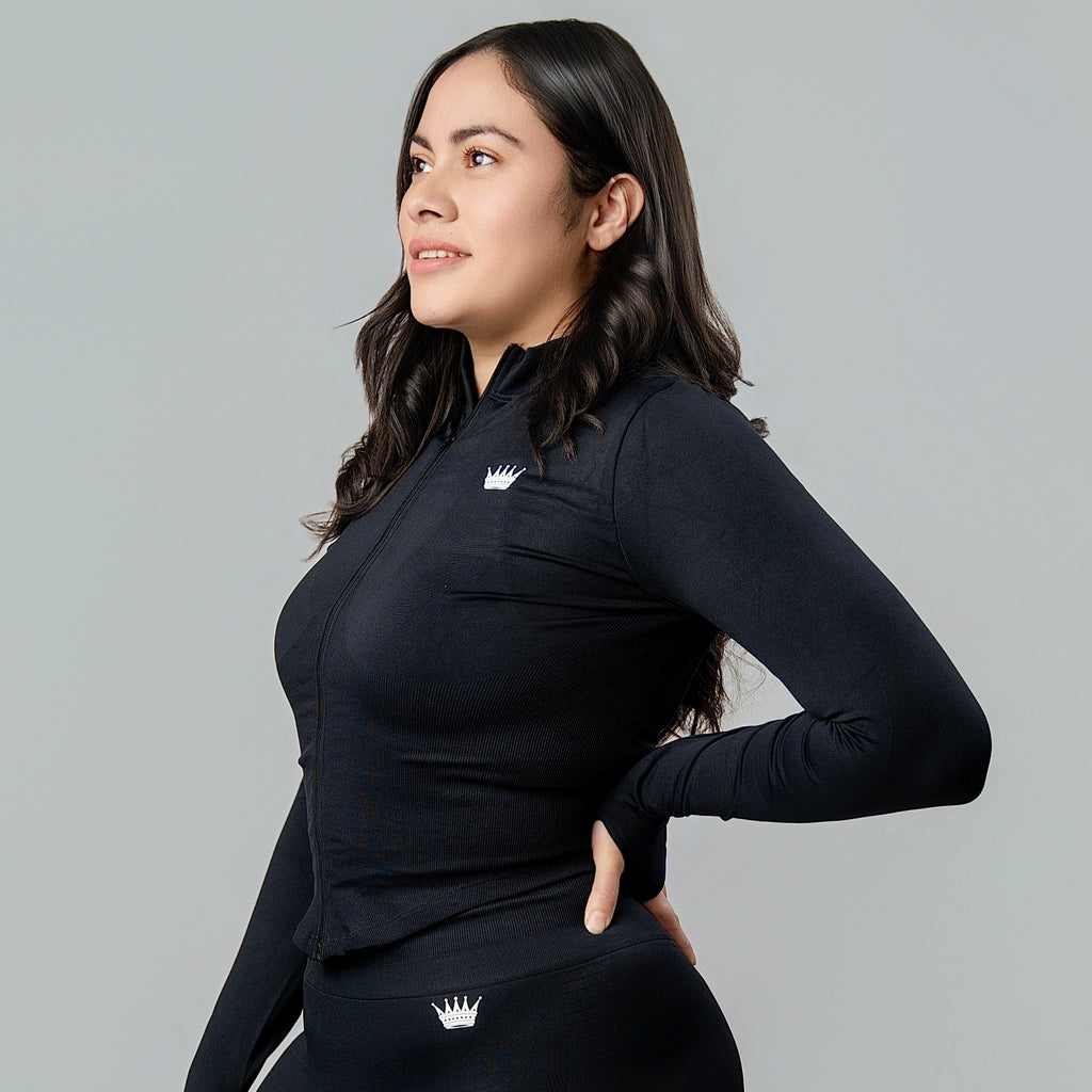 Black Women's Long Sleeve Jacket