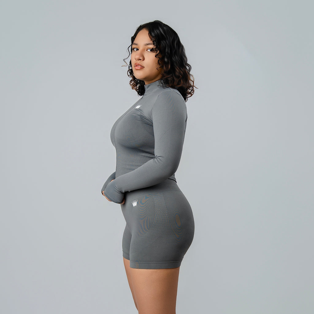 Gray Women's Long Sleeve Jacket